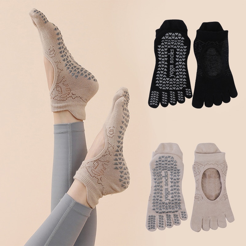 Pilates Yoga Training - Calcetines antideslizantes con cinco dedos para