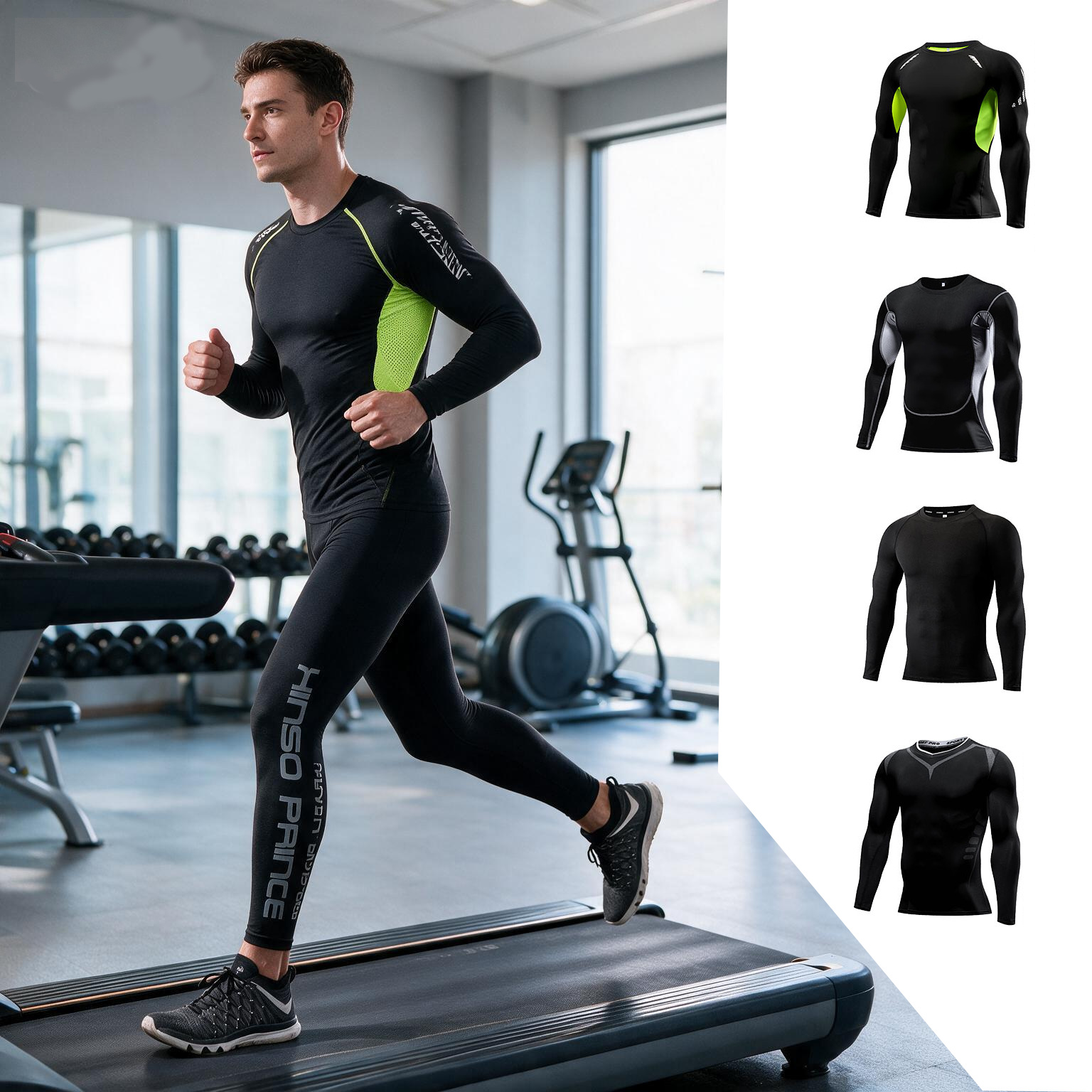 Pilates Yoga Set - Conjunto Deportivo de Compresión para Hombre