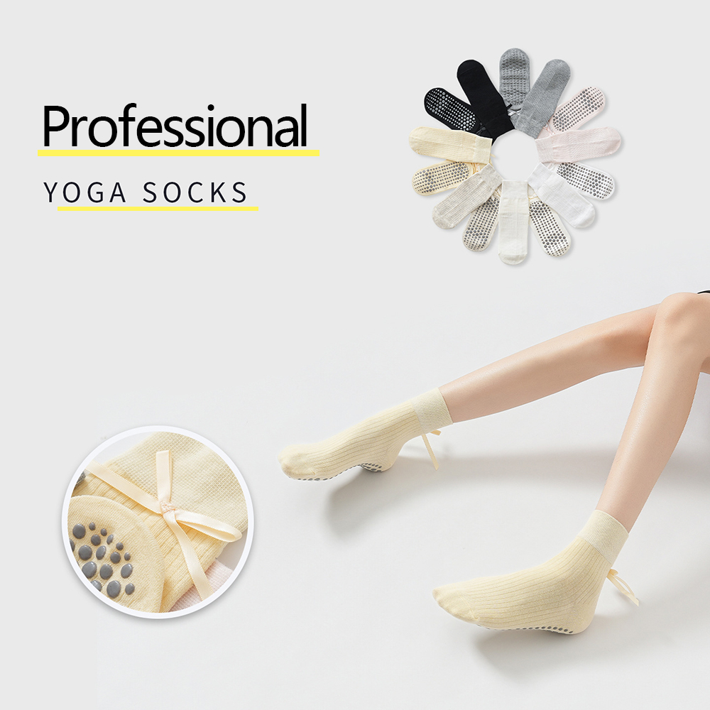 Pilates Yoga Origin - Lindos Calcetines de Yoga con Lazo