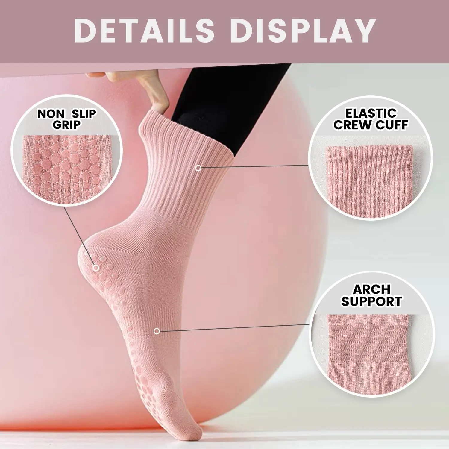 4 pares de calcetines de yoga  - Pilates Yoga Origin reseña y precio