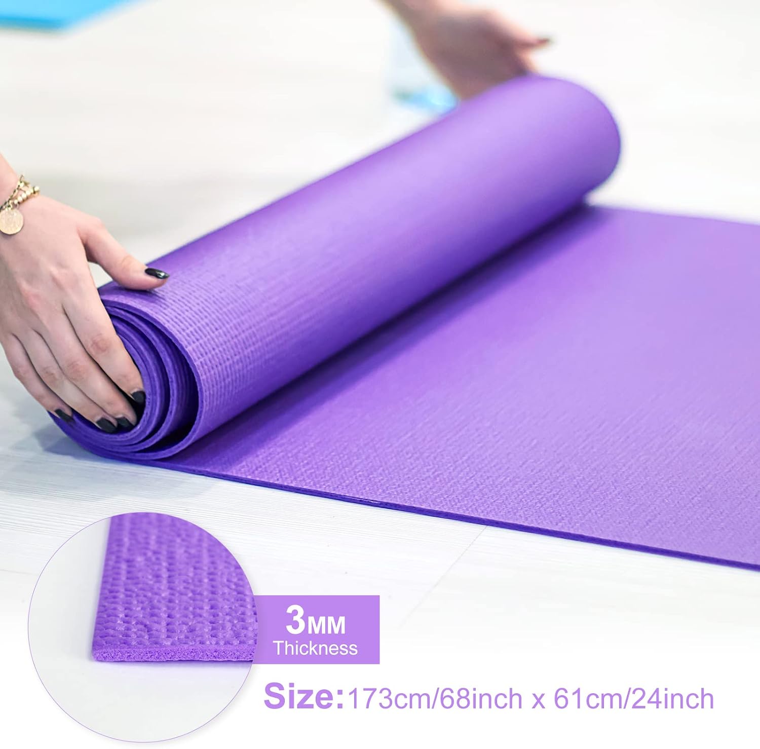 Tapetes de Yoga Delgados de 3  - Pilates Yoga Class reseña y precio