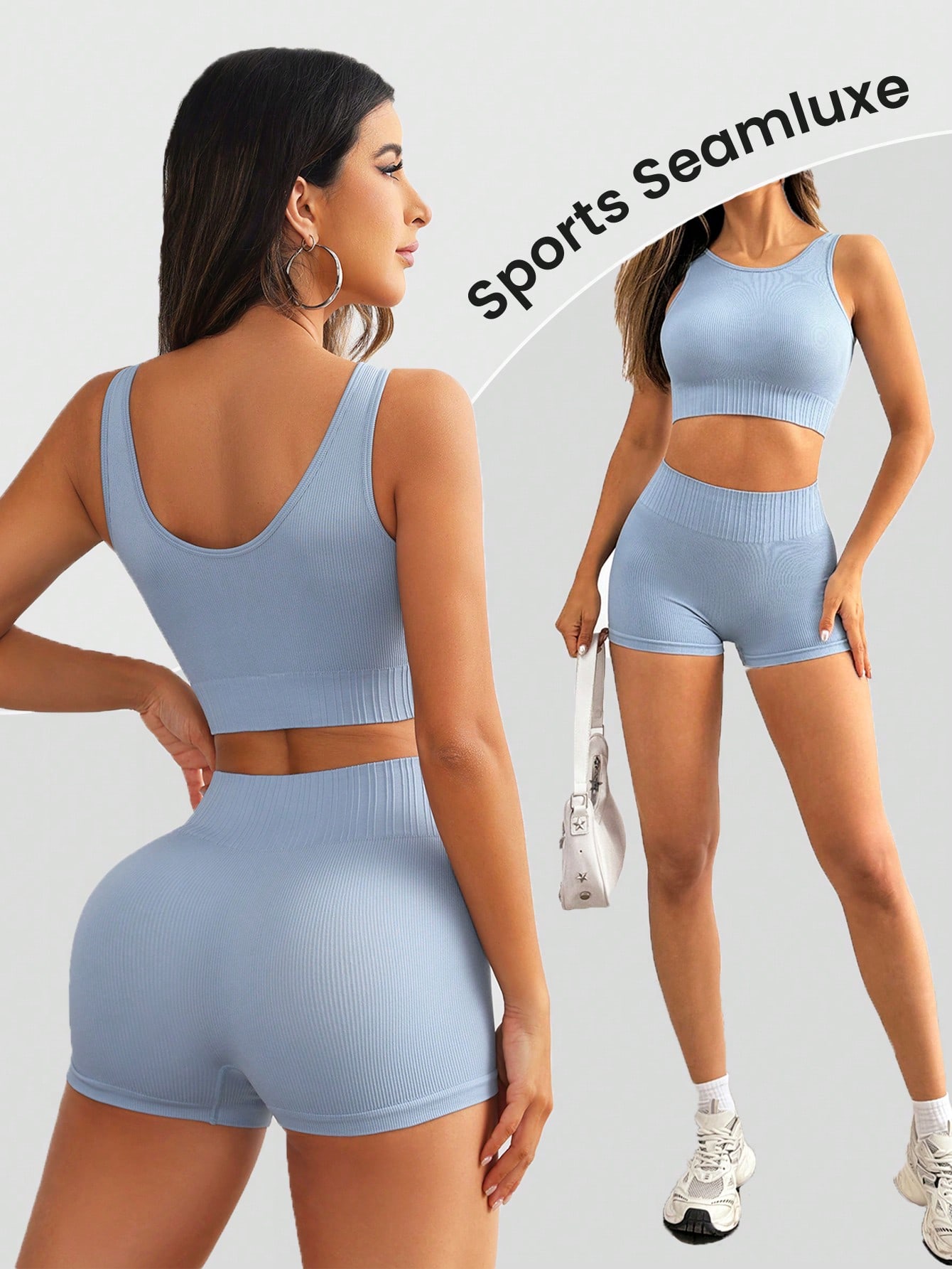 Conjunto de yoga acanalado sin - Pilates Yoga Set reseña y precio